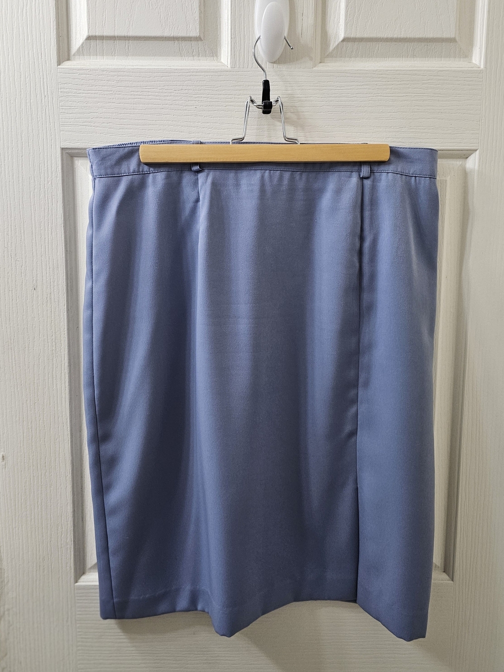 Classic Light Blue Women's Mid Length Pencil Skirt Vintage Via Moda Size 18